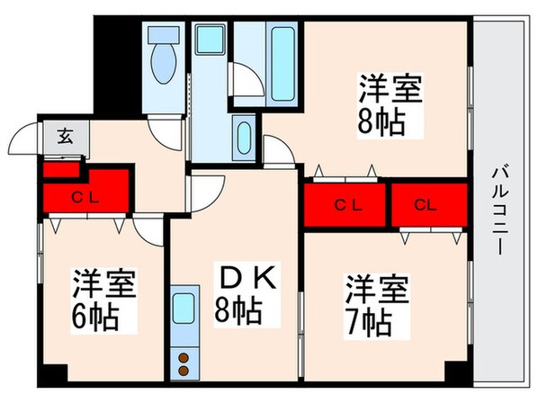 エスポワ－ル篠崎の物件間取画像